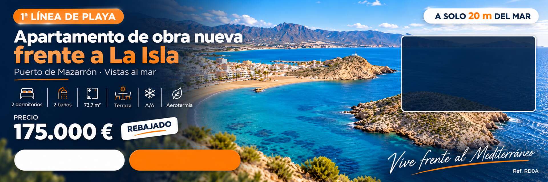 Apartamento de obra nueva en primera línea de Playa de La Isla, Puerto de Mazarrón